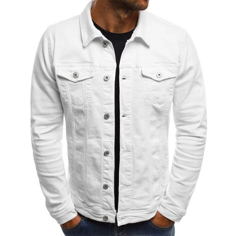 Miesten Denim Takki Regular Fit Napitettava Rintataskuilla 0