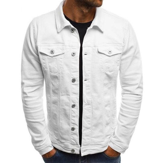 Miesten Denim Takki Regular Fit Napitettava Rintataskuilla 0
