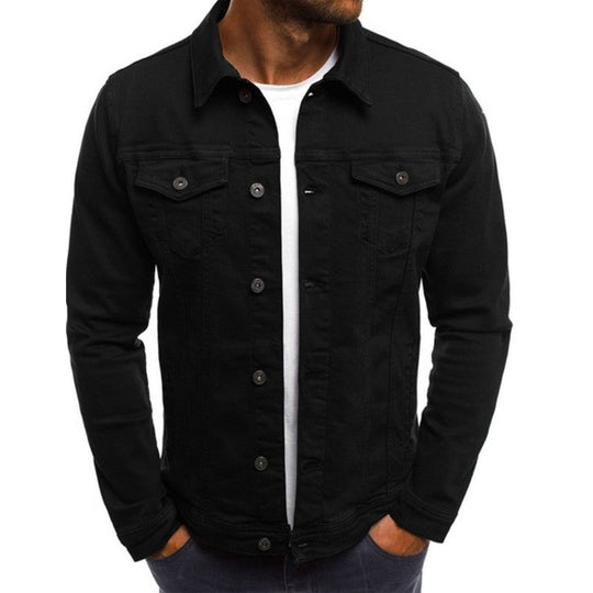 Miesten Denim Takki Regular Fit Napitettava Rintataskuilla 2