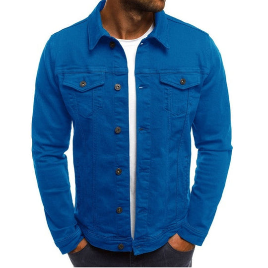 Miesten Denim Takki Regular Fit Napitettava Rintataskuilla 3