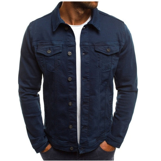 Miesten Denim Takki Regular Fit Napitettava Rintataskuilla 4