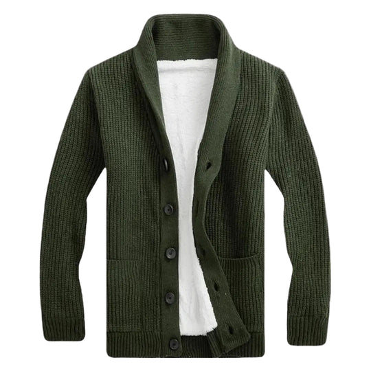Miesten Fleece-Kofta Sjalkragella 0