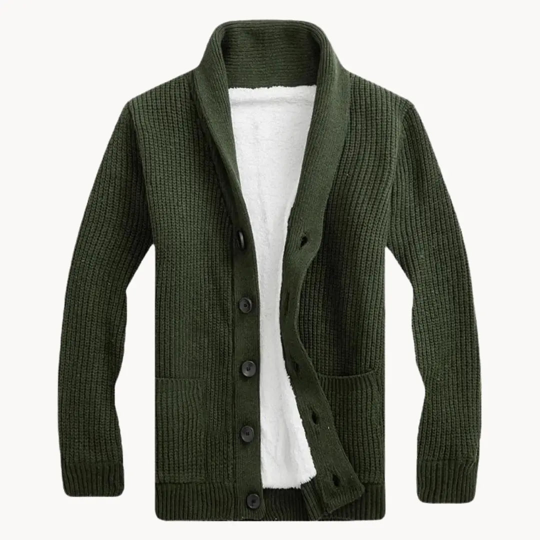 Miesten Fleece-Kofta Sjalkragella 1