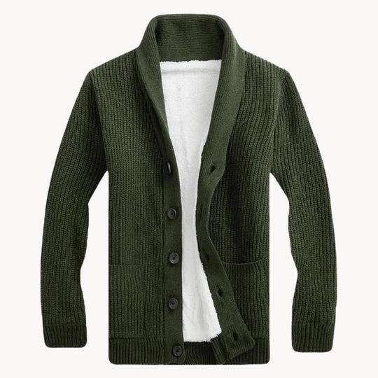 Miesten Fleece-Kofta Sjalkragella 1