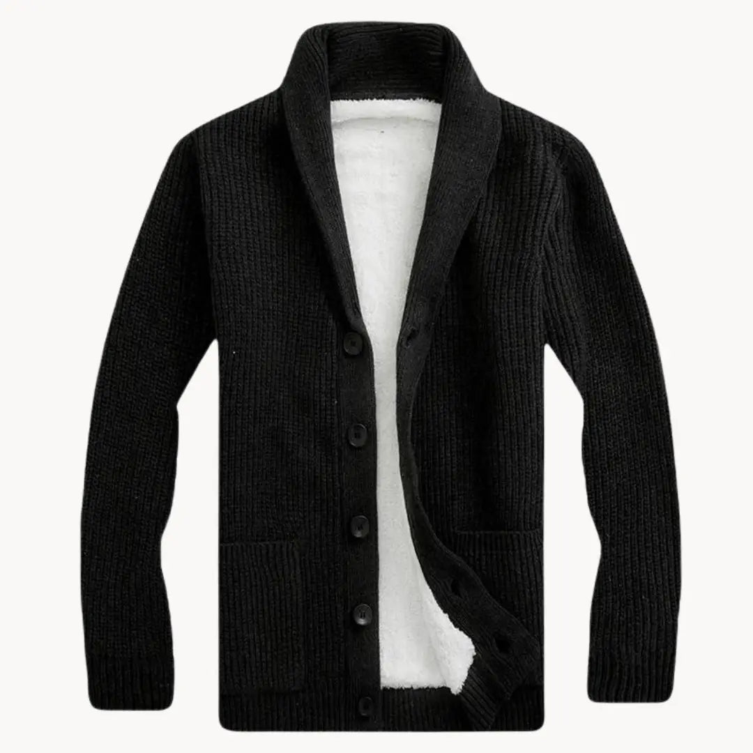 Miesten Fleece-Kofta Sjalkragella 4