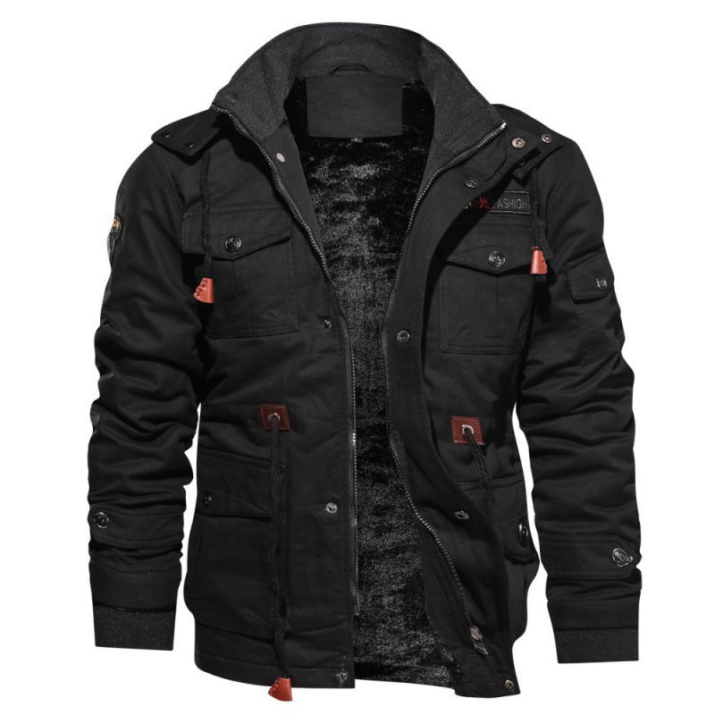 Miesten Fleecefodrad Vinterjacka Moderni Design 0