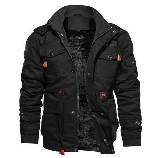Miesten Fleecefodrad Vinterjacka Moderni Design 0