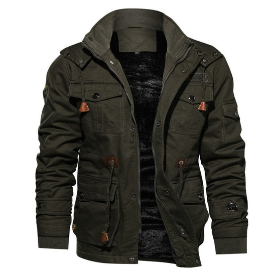 Miesten Fleecefodrad Vinterjacka Moderni Design 1