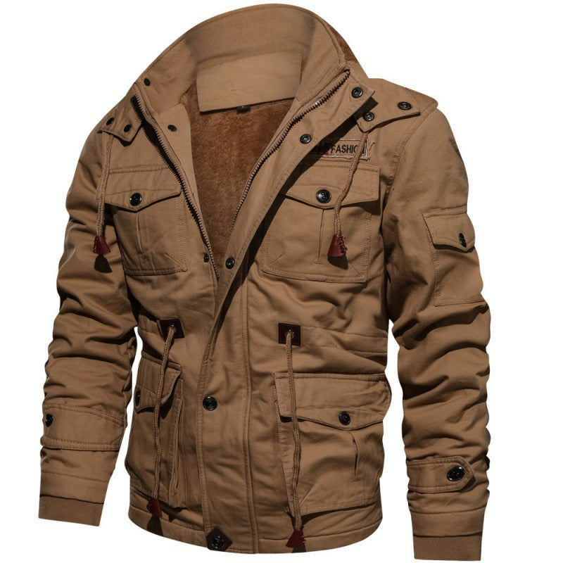 Miesten Fleecefodrad Vinterjacka Moderni Design 2