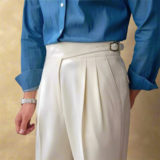 Miesten Housut Korkea Vyötärö Moderni Muotoilu 2