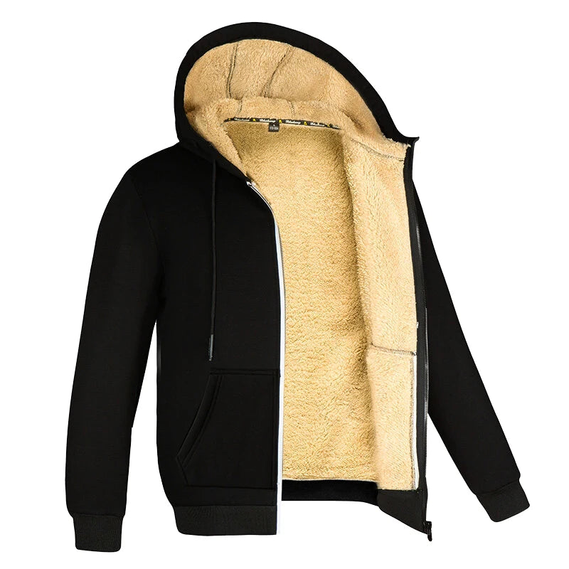 Miesten Huppari Vetoketjulla Lämmin Fleece Talvikäyttöön 0