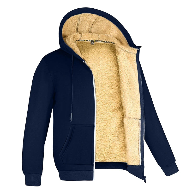 Miesten Huppari Vetoketjulla Lämmin Fleece Talvikäyttöön 1