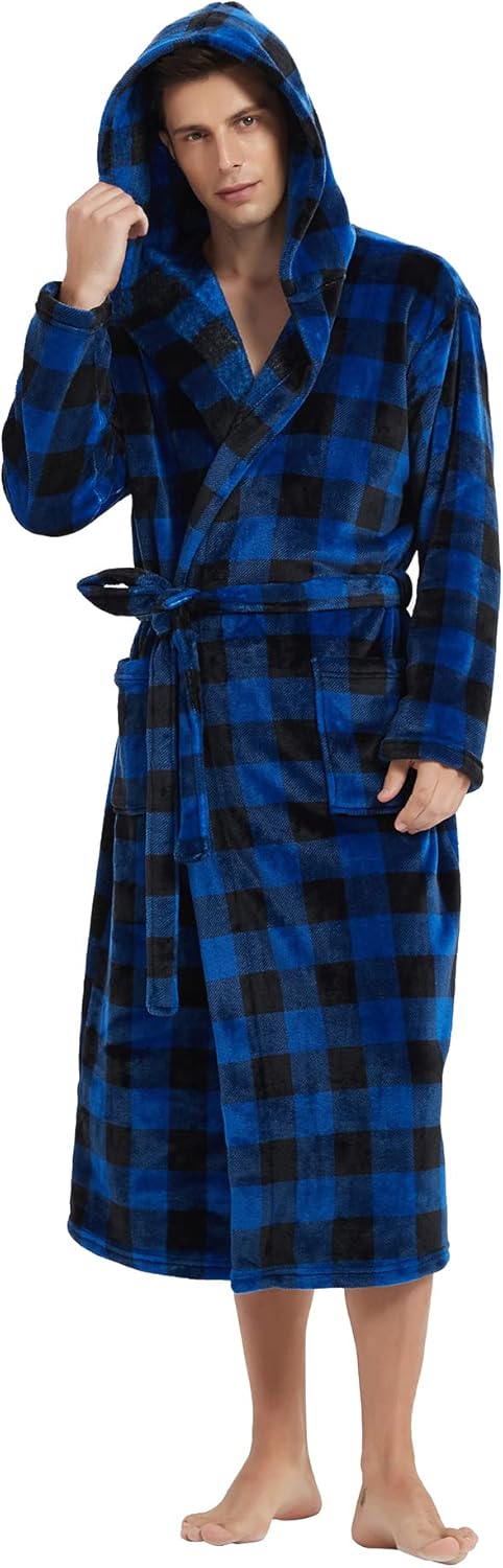 Miesten Kylpytakki Pitkä Fleece-muotoilu Käytännöllisillä Taskuilla 10