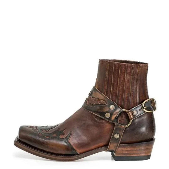 Miesten Lyhyt Saapas Vintage Kirjailu Kestävä Kangas 4