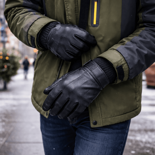 Miesten Nahkakäsineet Ajattomalla Muotoilulla 0