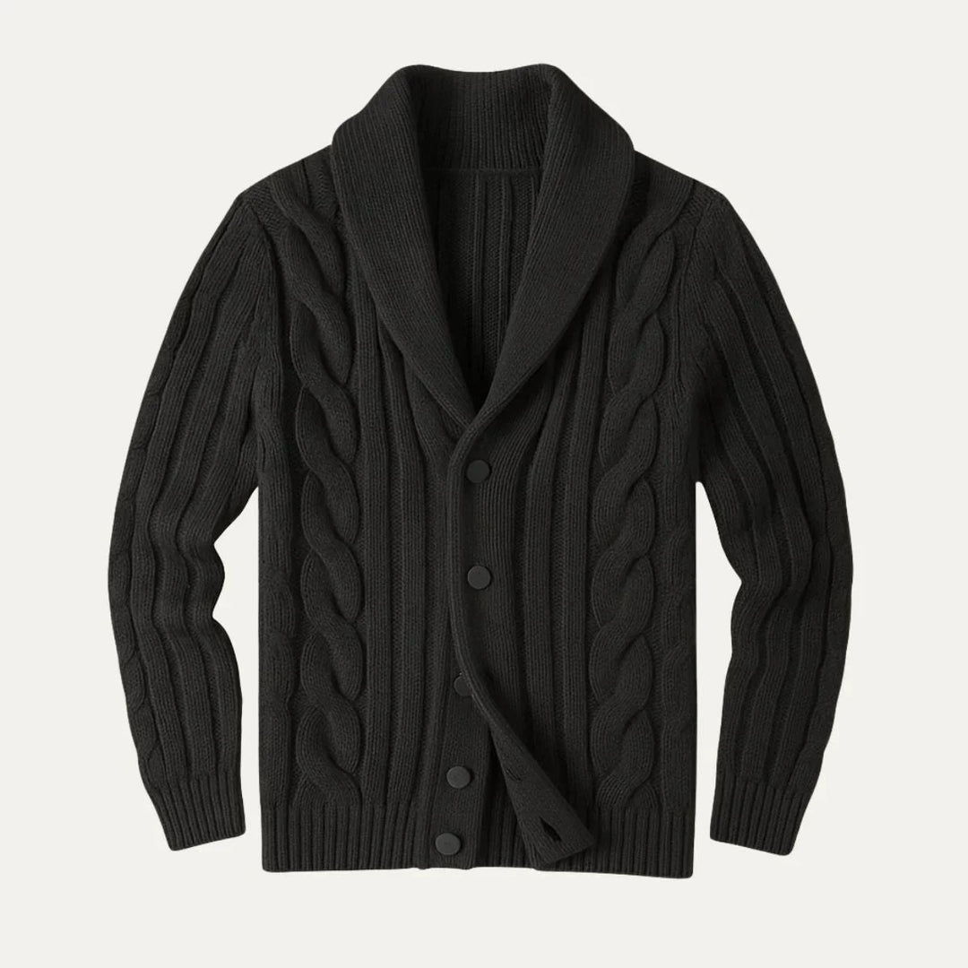Miesten Neulecardigan Merinovillasta Istuva Malli 3