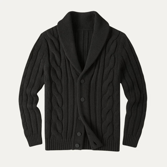 Miesten Neulecardigan Merinovillasta Istuva Malli 3