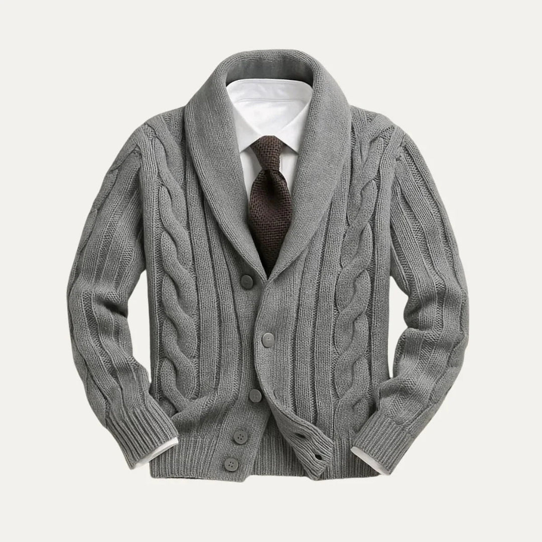 Miesten Neulecardigan Merinovillasta Istuva Malli 5