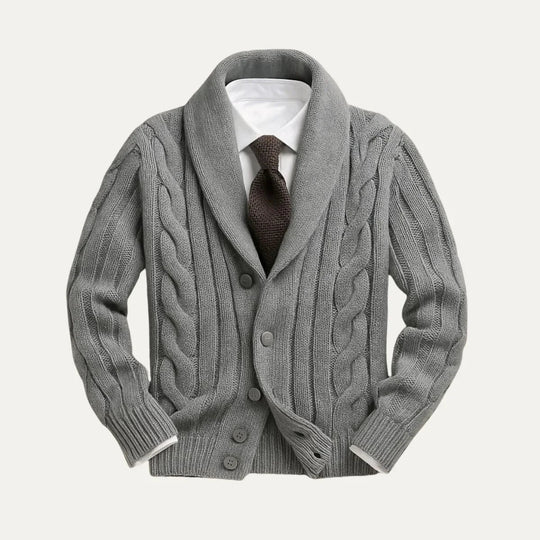 Miesten Neulecardigan Merinovillasta Istuva Malli 5