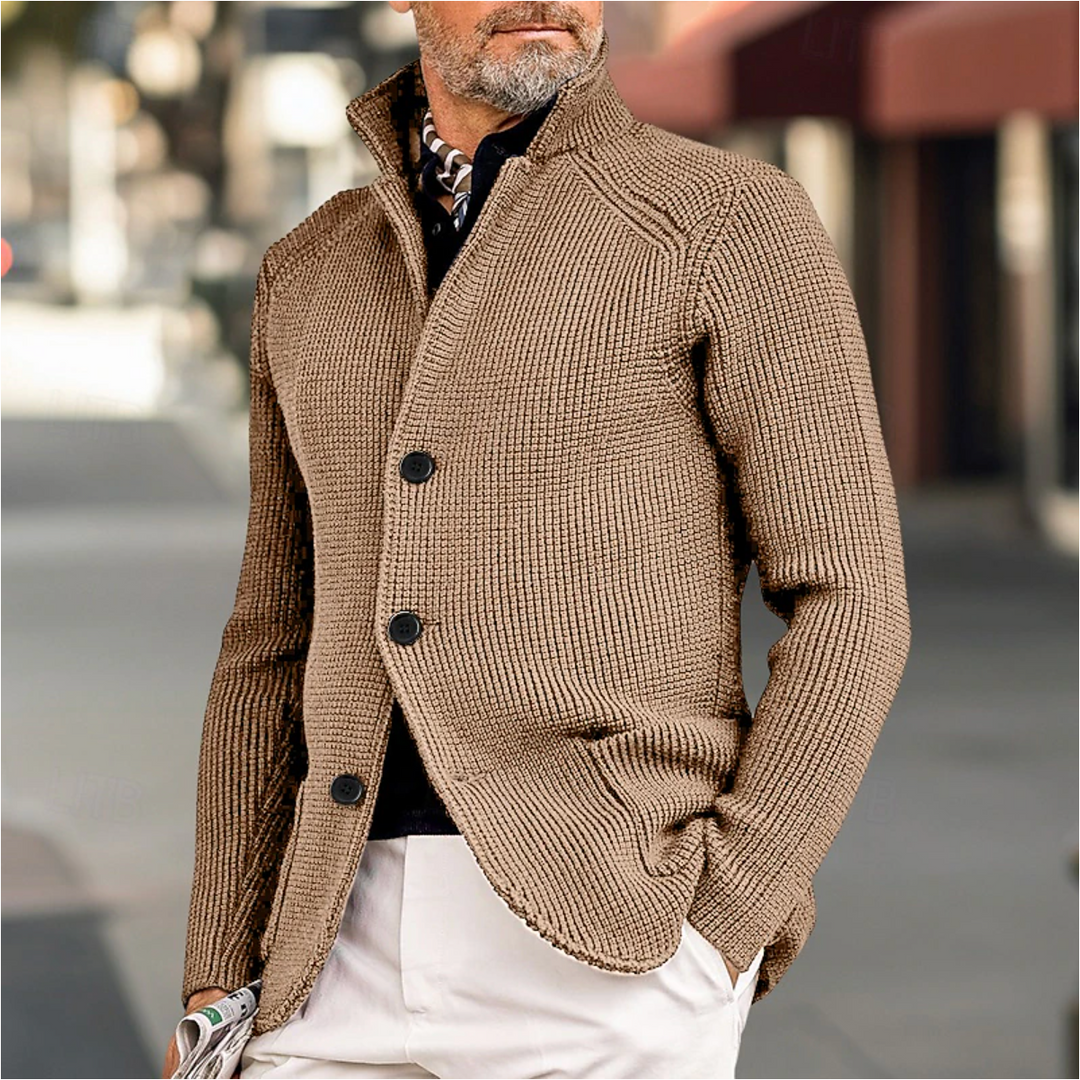 Miesten Neulecardigan Ribbed Tekstuurilla 1