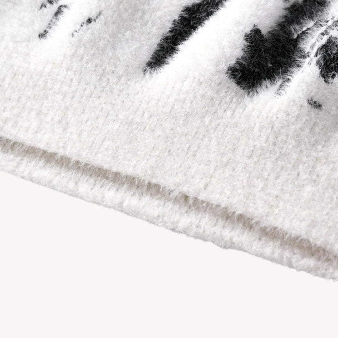 Miesten Neulepusero Lehmäkuviolla Rento Tyyli 6