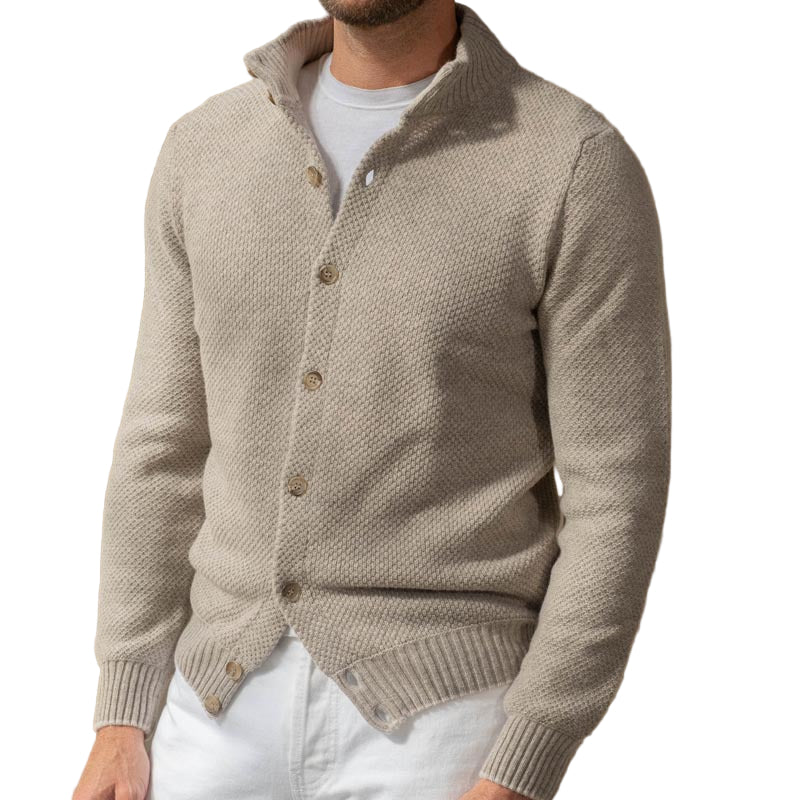 Miesten Neulepusero Slim Fit Kauluksellinen Napitettava 0