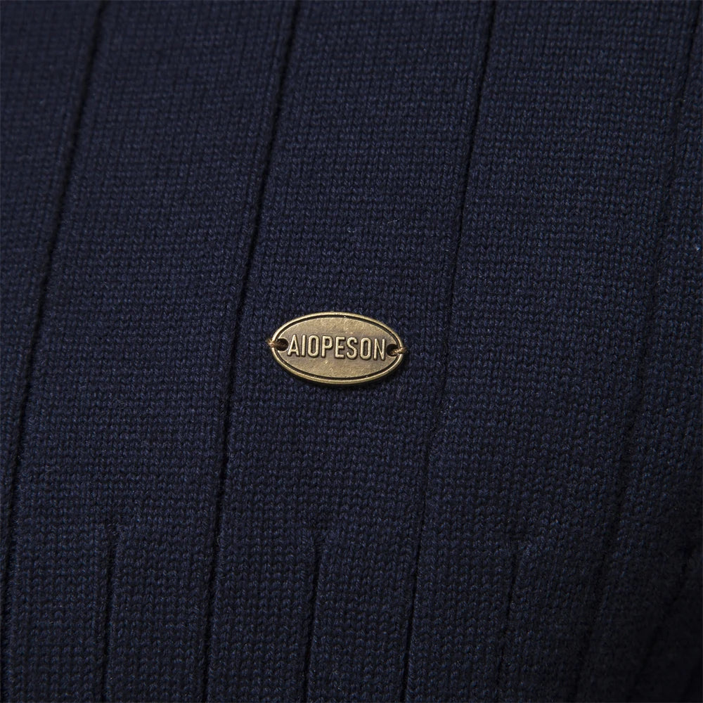 Miesten Neulepusero Vetoketjulla Puuvilla Stand Collar 4