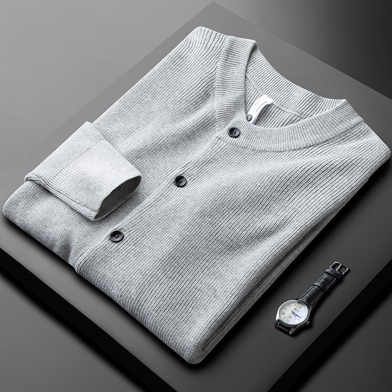 Miesten Neuletakki Kapea Istuvuus Nappikiinnitys 3