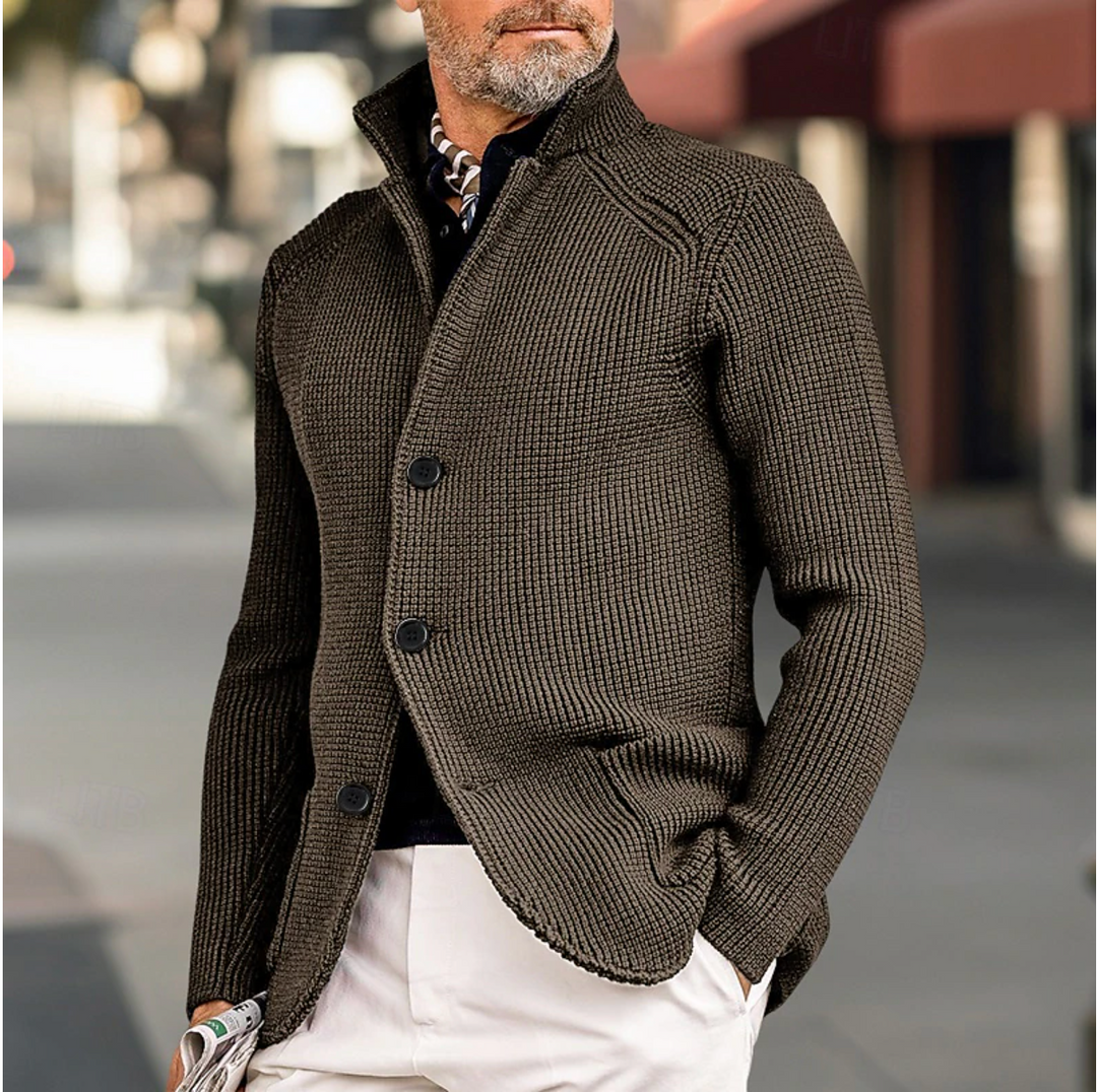 Miesten Neuletakki Korkea Kaulus Moderni Tyylikäs 4