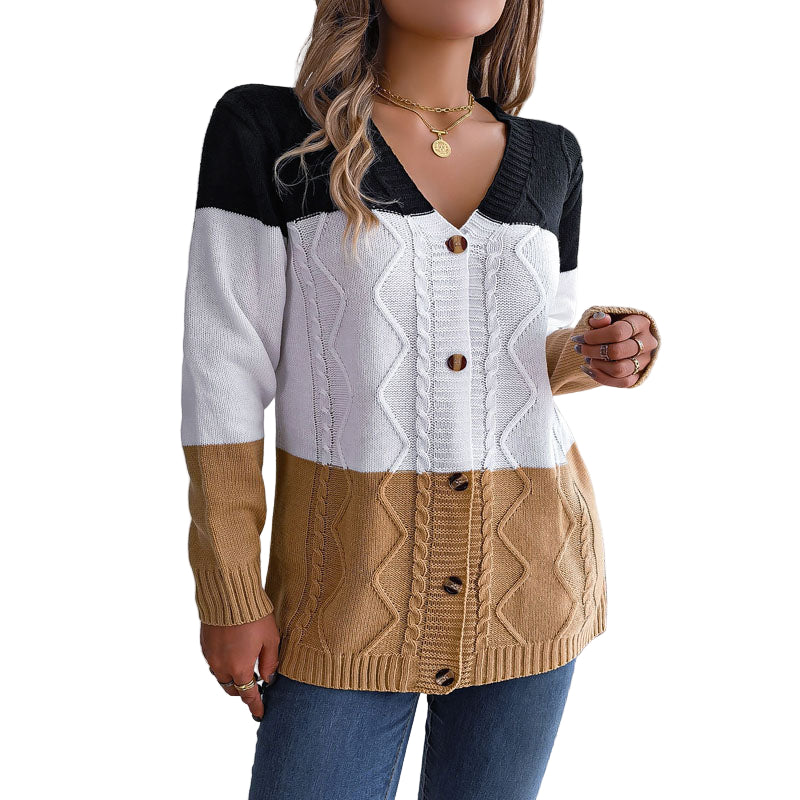 Miesten Neulottu Villapaita Värilohkolla 0