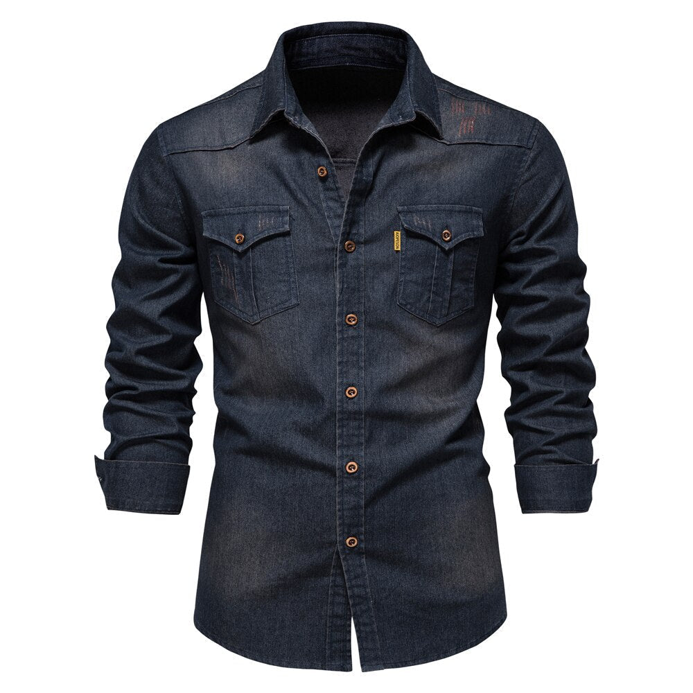 Miesten Paita Denim Ajaton Muotoilu 3