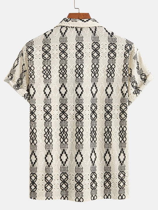 Miesten Paita Rento Lyhythihainen Klassinen Kääntämiskaulus 6