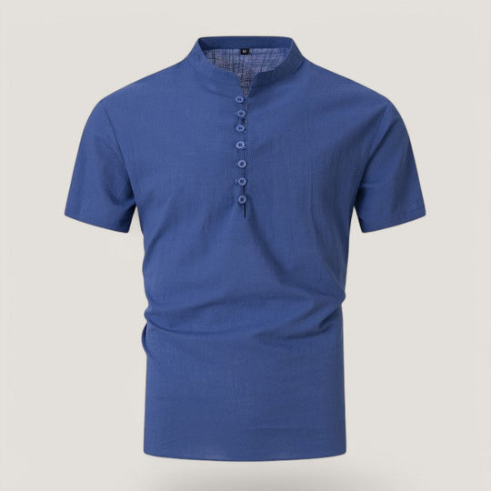 Miesten Pellavapaita Vintage Tyylinen Kesä Shirt Puuvilla 5