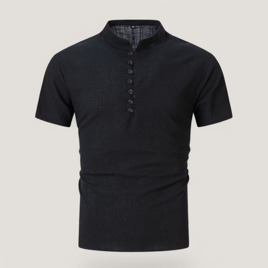 Miesten Pellavapaita Vintage Tyylinen Kesä Shirt Puuvilla 7