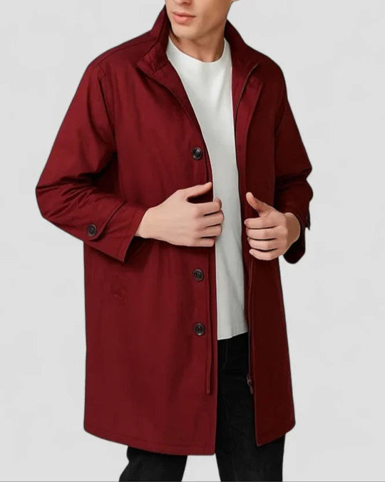 Miesten Pitkä Päällystakki Minimalistisella Tyylillä 1