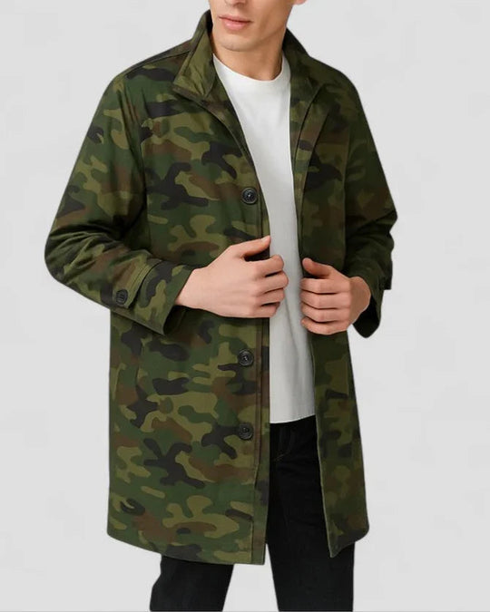 Miesten Pitkä Päällystakki Minimalistisella Tyylillä 2