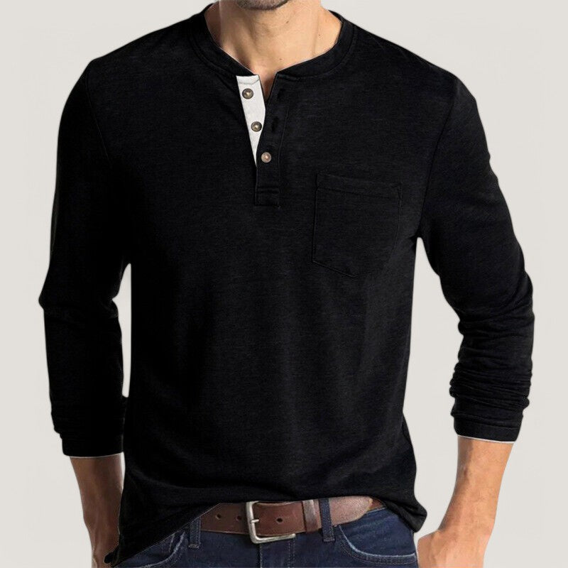 Miesten Pitkähiha T-paita Klassinen Design 2