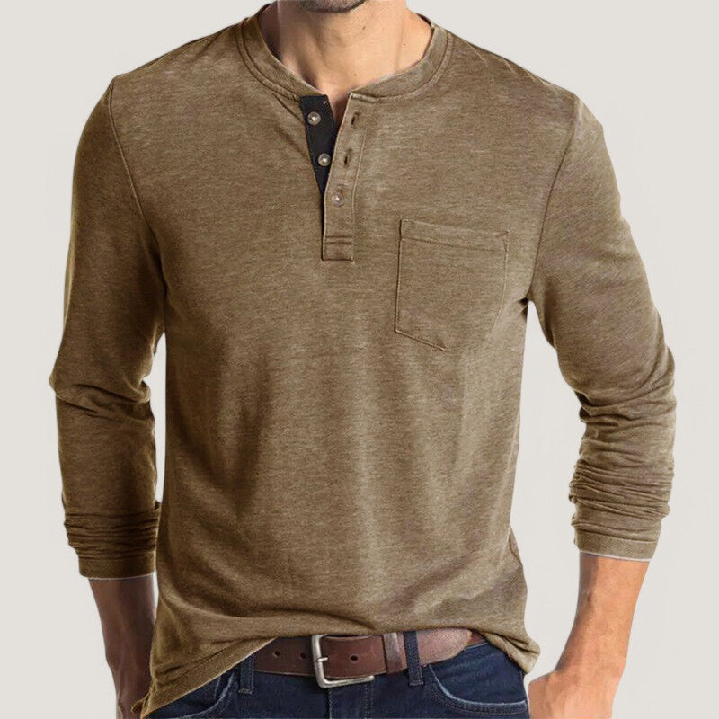 Miesten Pitkähiha T-paita Klassinen Design 3
