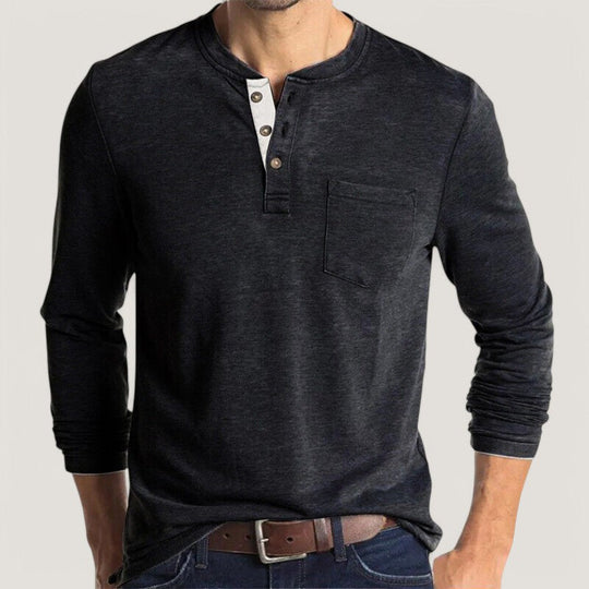 Miesten Pitkähiha T-paita Klassinen Design 4