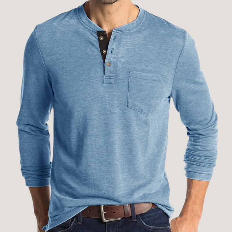 Miesten Pitkähiha T-paita Klassinen Design 5