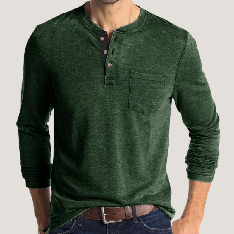 Miesten Pitkähiha T-paita Klassinen Design 6