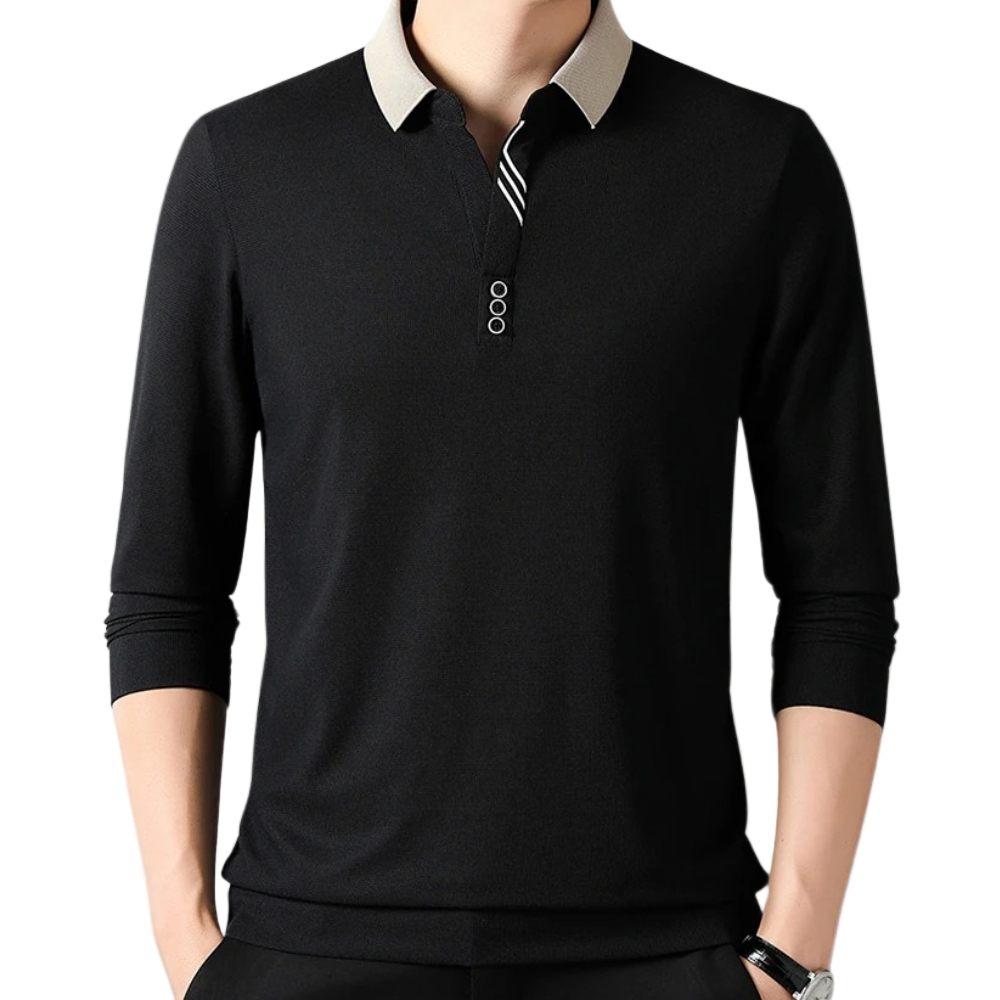 Miesten Pitkähihaiset Poloshirtit Klassinen Tyyli 1