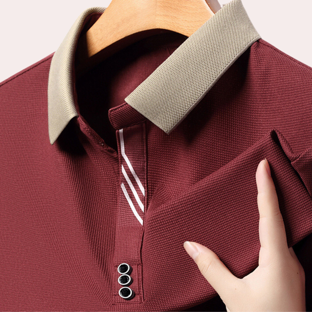 Miesten Pitkähihaiset Poloshirtit Klassinen Tyyli 5