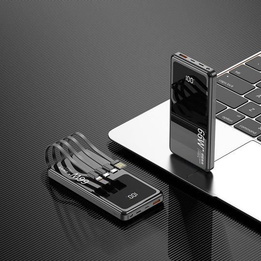 Miesten Powerbank Tehokas Kannettava Virtalähde Matkalle 66W 4