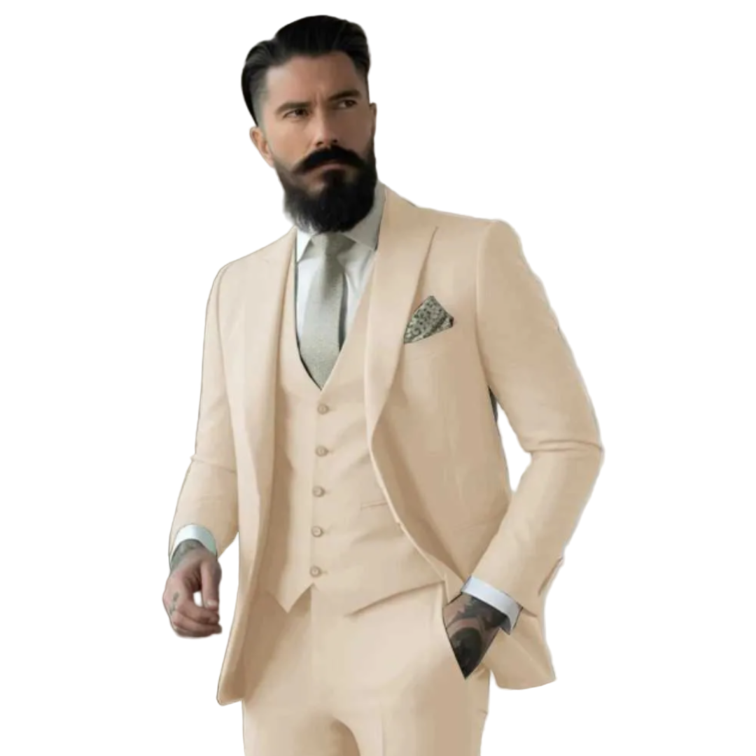 Miesten Puku Kolmiosainen Slim Fit Villa Seos 0