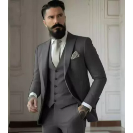 Miesten Puku Kolmiosainen Slim Fit Villa Seos 5