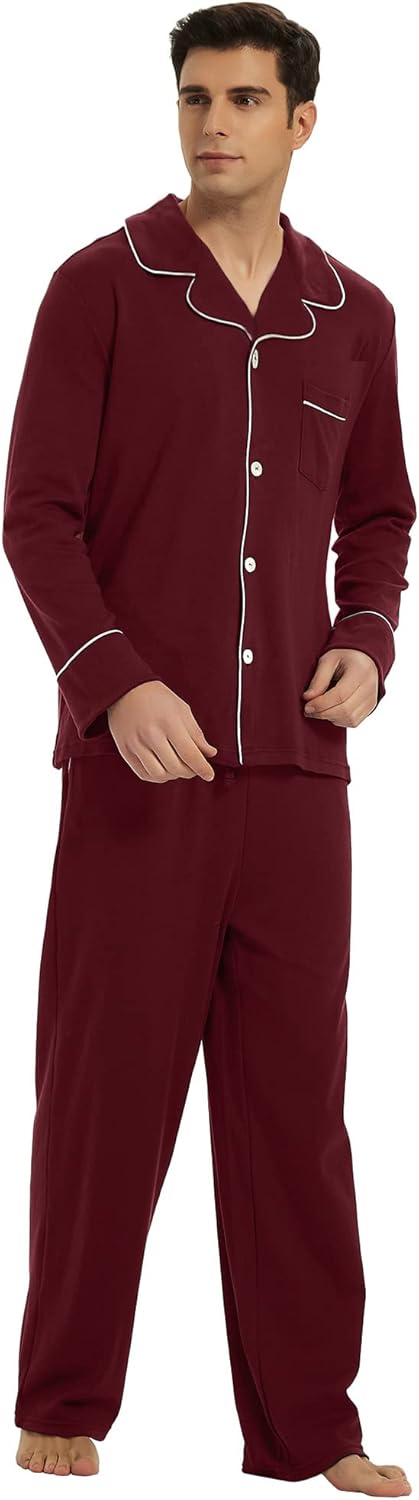 Miesten Puuvillapyjama Kaksiosainen Mukava 10