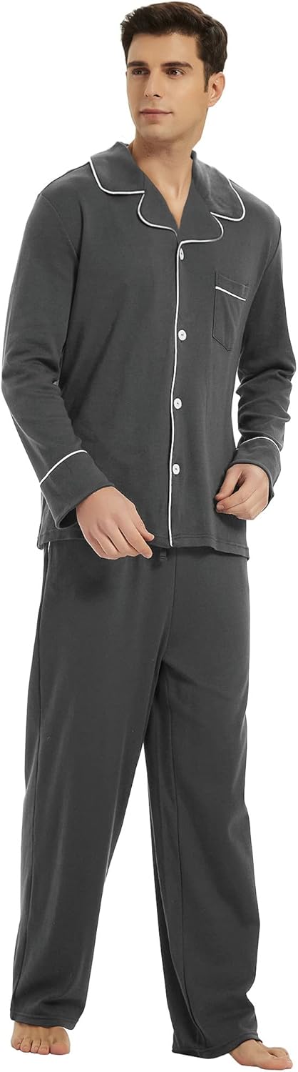 Miesten Puuvillapyjama Kaksiosainen Mukava 5