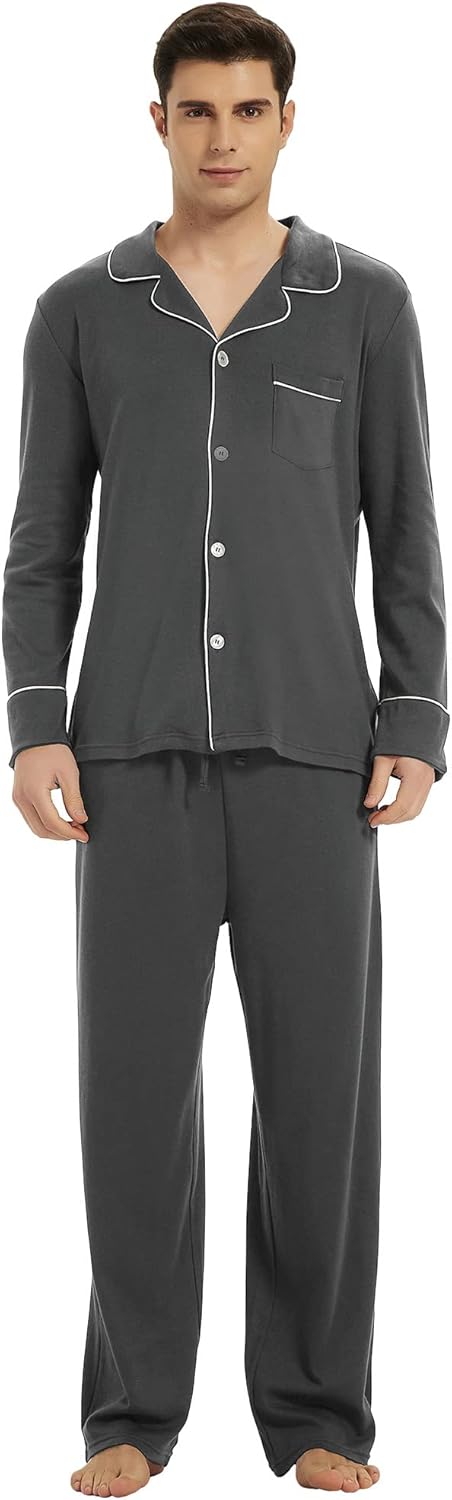 Miesten Puuvillapyjama Kaksiosainen Mukava 8