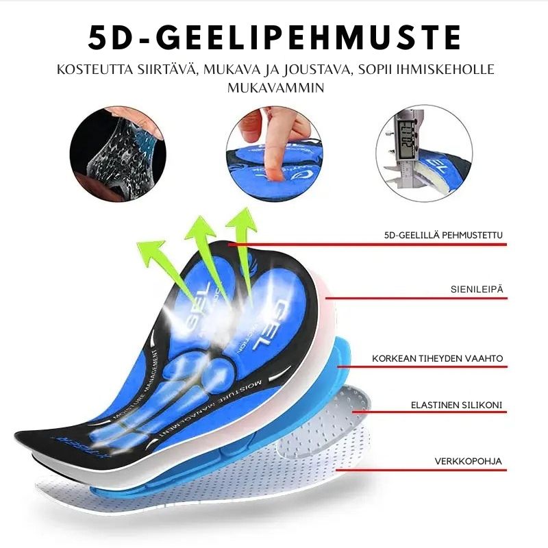 Miesten Pyöräilyshortsit 5D Pehmustetut Hengittävät Polyesteri Spandex 8